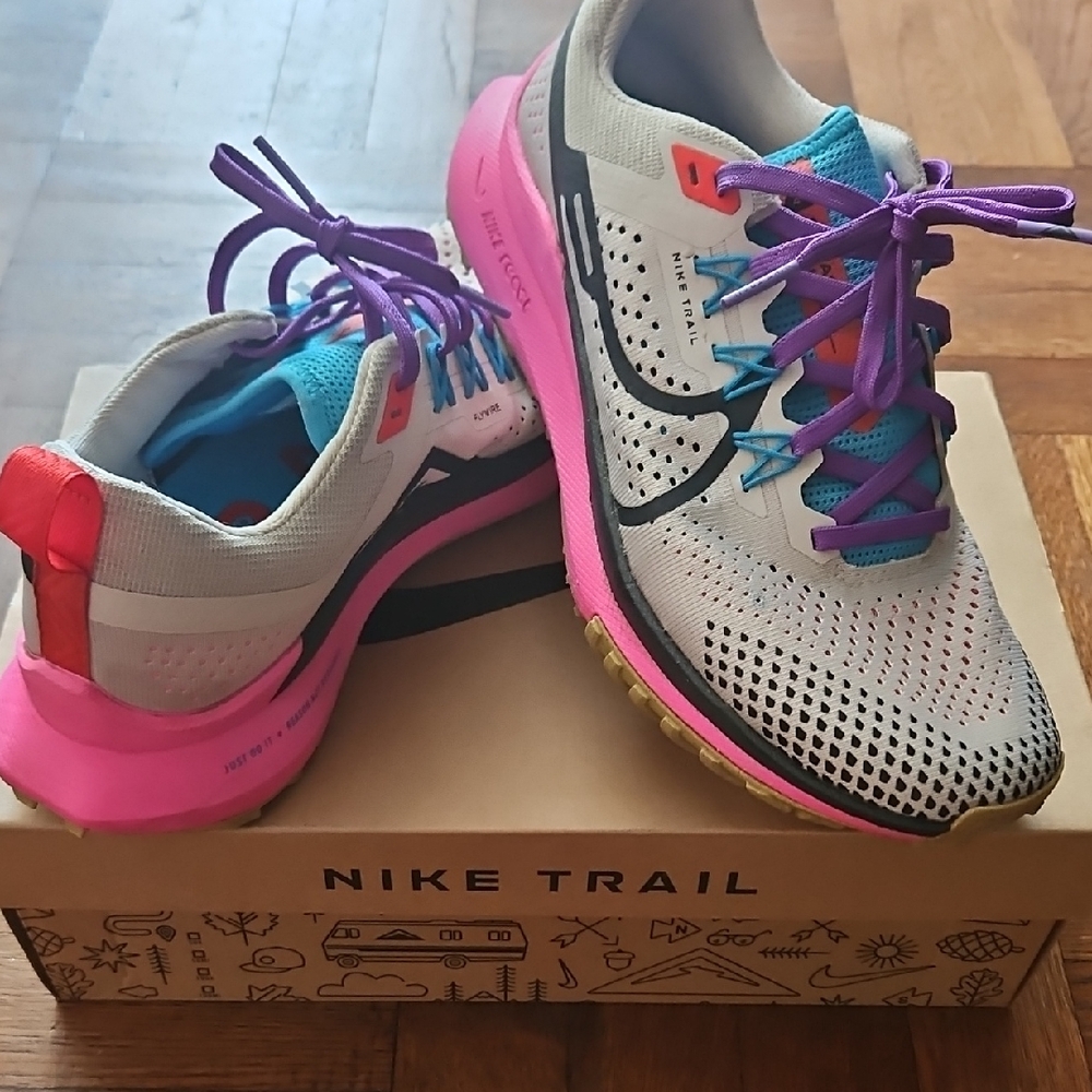 Nike Women's Trail Running Shoes - Pink and Gray